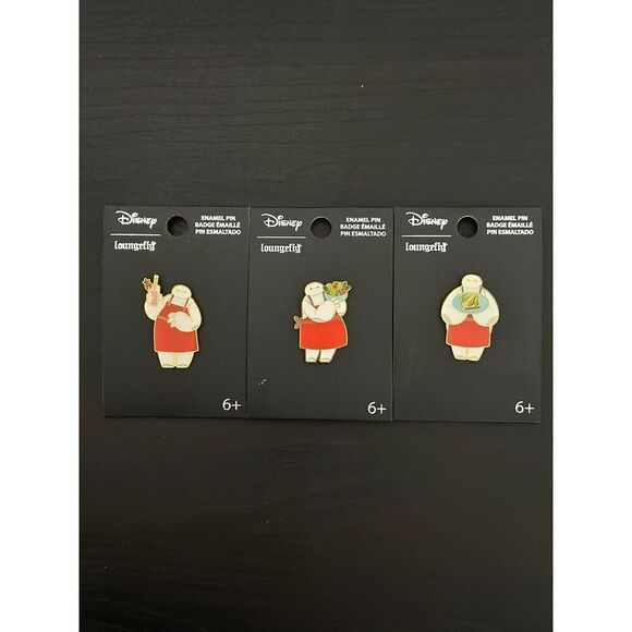 Loungefly Disney Big Hero 6 Baymax Chef Enamel Pin Set of 3 - Picture 1 of 2
